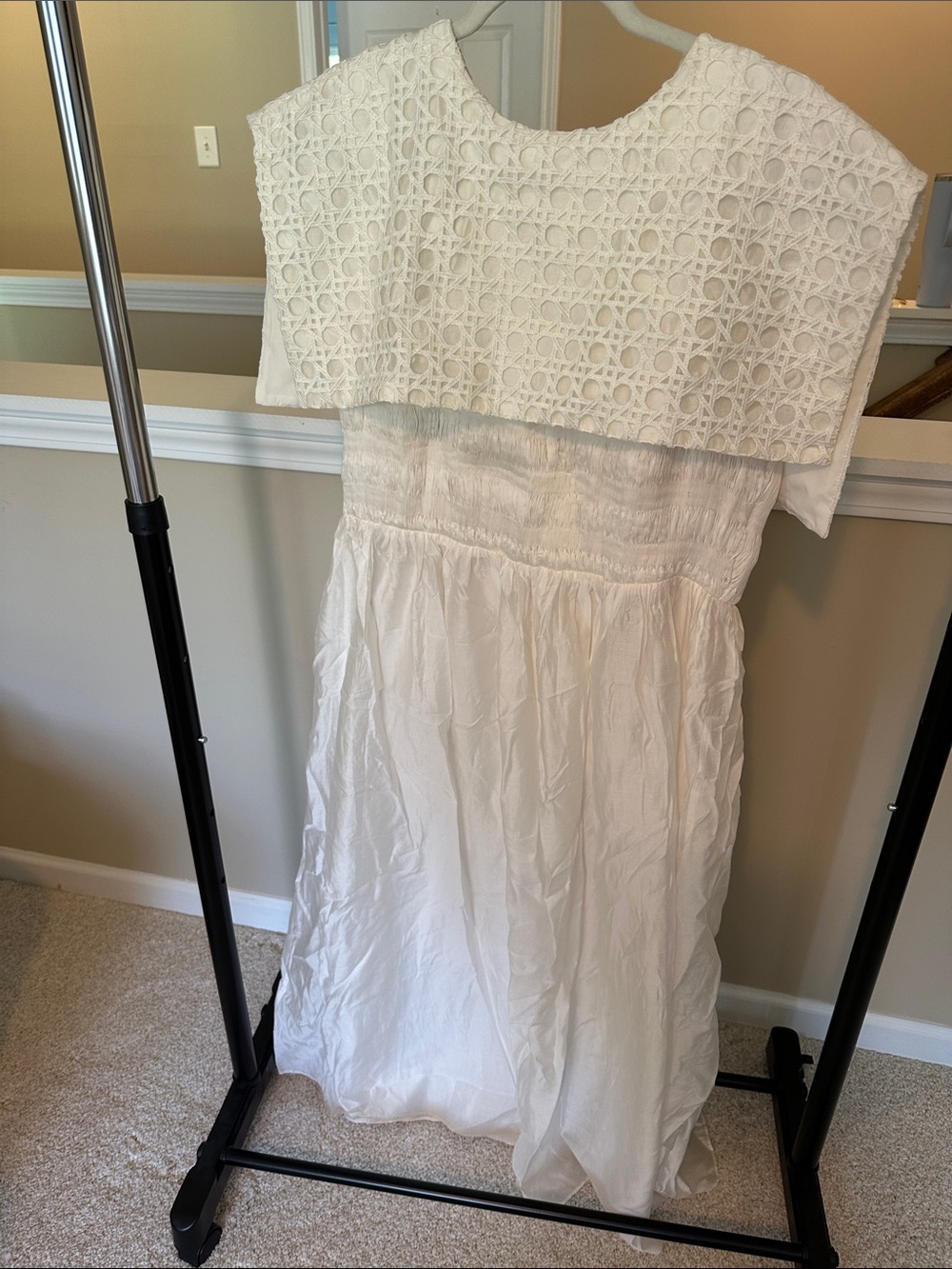 ANTONIO MELANI White Crochet Overlay Dress